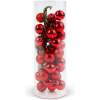 Kerstboomdecoratieset met 36 kerstballen (Ø2 cm) - rood - matte, glanzende en glitter afwerking - duurzame lichtgewicht ornamenten [58787A]