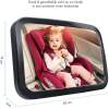 Autospiegel baby - verstelbare spiegel hoofdsteun achterbank - veiligheidsspiegel - baby en kids - 19 x 30cm - 360 graden draaibaar - zwart