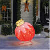 Kerstverlichting Buiten Figuren op Netstroom - Reuze Kerstbal Verlicht Ornament XXL 83 x 60 cm - Binnen & Overdekt Buiten - Rood - Warm witte LEDs + Afstandsbediening