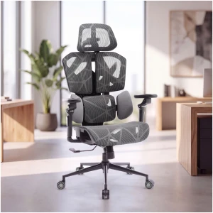 TitanMesh Pro bureaustoel met draaifunctie en zijkussens - grijs - 119 x 72 x 73 cm 1 Stuks [BMD1123GY]