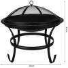 Tuinbarbecue Met Deksel – Houtskool Grill Voor Buiten – Stalen Vuurkorf Met Vonkenscherm En Pook – Ronde Tuingrill Zwart – Ø56 Cm – Outdoor Barbecue En Vuurplaats [DA00115]