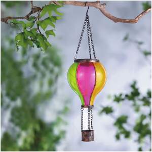 Solar tuinverlichting Balloon Rainbow - Luchtballon met vlameffect – LED's – 11 x 11 x 37 cm 1 Stuks
