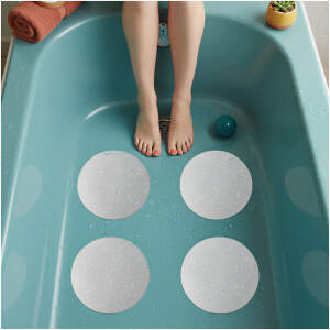 Zelfklevende Anti-Slip Badkamer Stickers Rond 19 cm – Wit – 4 Stuks – Douche & Bad Veiligheid - BPK