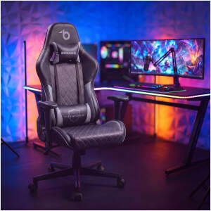 TitanForce gamingstoel met kussens - zwart/grijs - 122 x 65 x 53 cm 1 Stuks [BMD1124GY]