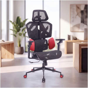 TitanMesh Pro bureaustoel met draaifunctie en zijkussens - rood - 119 x 72 x 73 cm 1 Stuks [BMD1123RD]