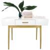 Scandinavische Tafel met 1 Lade – Witte Haltafel / Sidetable – MDF & Hout – 90 x 40 x 79 cm – Opbergtafel voor Woonkamer, Slaapkamer of Hal - [DA00366B]