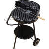 Tuinbarbecue Met Wielen – Compacte Houtskool Grill Voor Buiten – Met Onderplank En Verchroomd Grillrooster – Metaal – Zwart [DA01148]