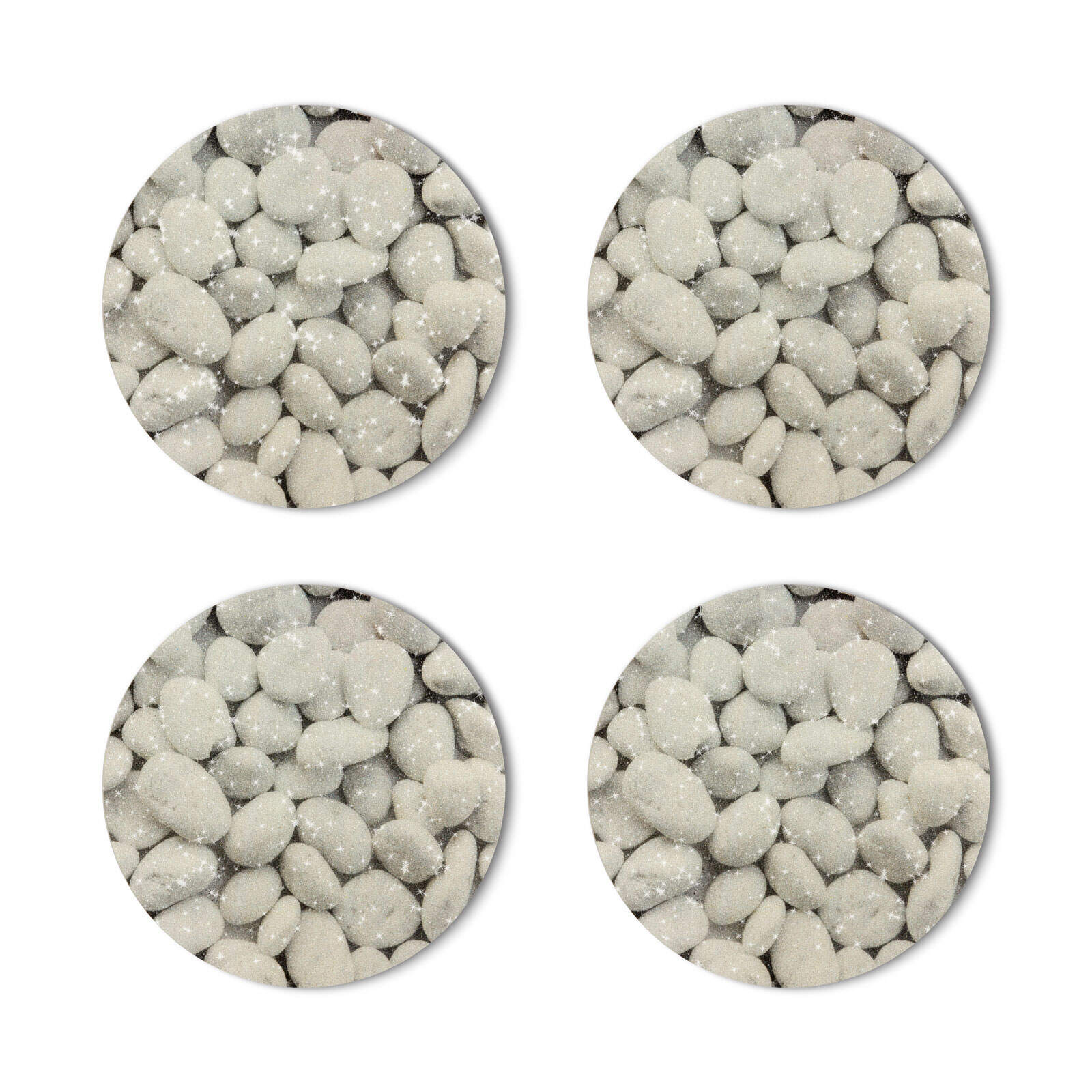 Zelfklevende Anti-Slip Badkamer Stickers Rond 19 cm – Wit Steenpatroon– 4 Stuks – Douche & Bad Veiligheid - BPK
