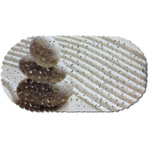 Antislip Douchemat Douche cabine Mat voor in bad - Grijs Steenpatroon - Anti Slip badmat - 69 x 35 cm - Mat voor in de badkamer - Veilig Douchen & Baden