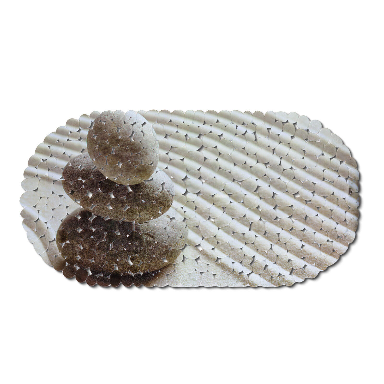 Antislip Douchemat Douche cabine Mat voor in bad - Grijs Steenpatroon - Anti Slip badmat - 69 x 35 cm - Mat voor in de badkamer - Veilig Douchen & Baden