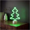 Neon LED-lamp - groene dennenboom - 3 x AA + USB - 18,5 x 8,5 x 28 cm 1 Stuks [43996D]