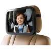 Autospiegel baby - verstelbare spiegel hoofdsteun achterbank - veiligheidsspiegel - baby en kids - 19 x 30cm - 360 graden draaibaar - zwart