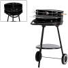 Tuinbarbecue Met Wielen – Compacte Houtskool Grill Voor Buiten – Met Onderplank En Verchroomd Grillrooster – Metaal – Zwart [DA01148]