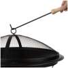 Tuinbarbecue Met Deksel – Houtskool Grill Voor Buiten – Stalen Vuurkorf Met Vonkenscherm En Pook – Ronde Tuingrill Zwart – Ø56 Cm – Outdoor Barbecue En Vuurplaats [DA00115]