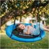Nestschommel 70 cm – Ronde Schommel voor Kinderen – Verstelbare Touwen – Sterk Frame – Voor Tuin & Speelplaats – Blauw/Zwart [56333A]