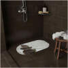 Antislip Douchemat Douche cabine Mat voor in bad - Grijs Steenpatroon - Anti Slip badmat - 69 x 35 cm - Mat voor in de badkamer - Veilig Douchen & Baden