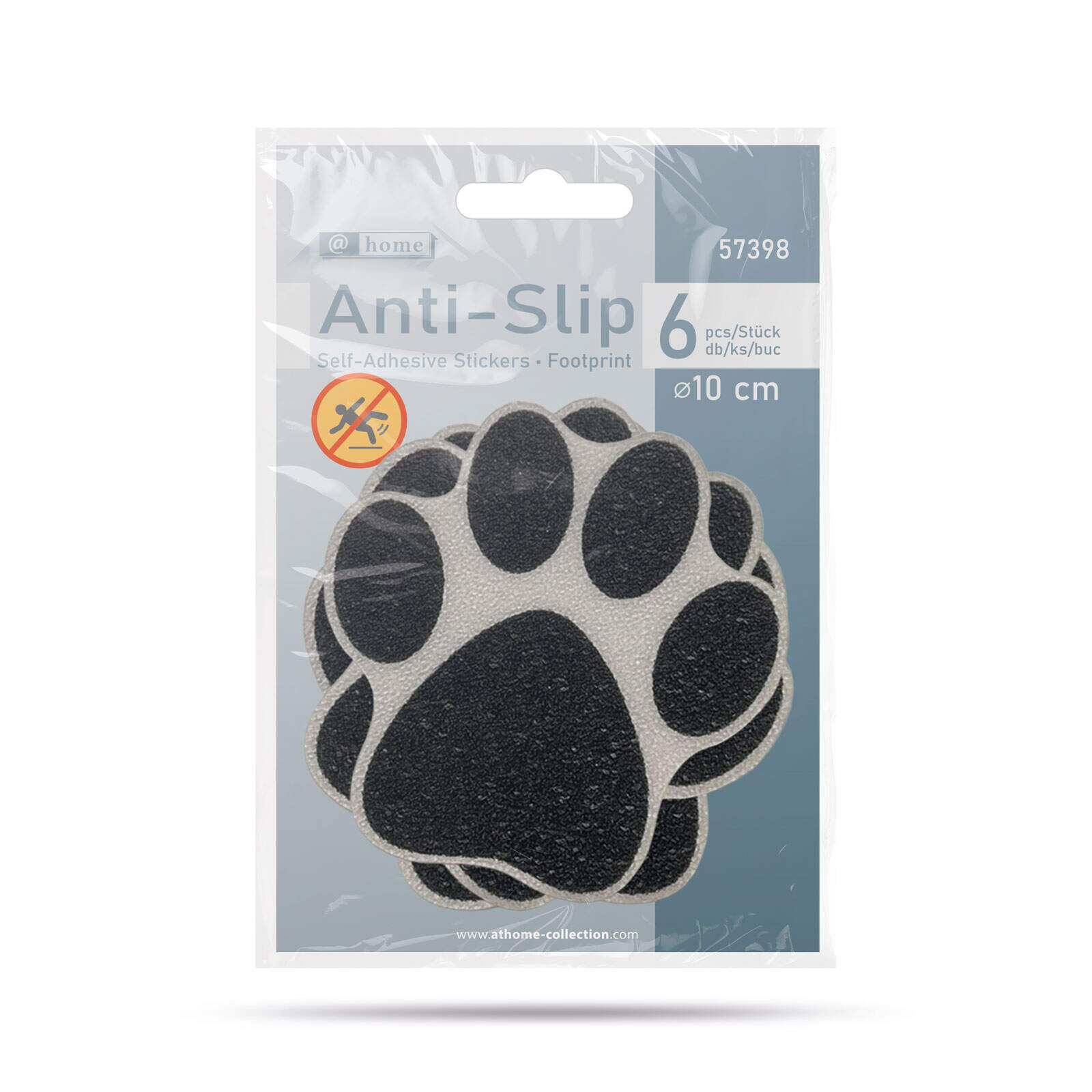 Zelfklevende Anti-Slip Stickers Voetafdruk 10 cm – 6 Stuks – Bad & Douche Veiligheid – Zwart/Wit - BPK