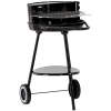 Tuinbarbecue Met Wielen – Compacte Houtskool Grill Voor Buiten – Met Onderplank En Verchroomd Grillrooster – Metaal – Zwart [DA01148]