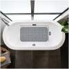 HSXL - Antislipmat - 88x40CM - Incl. Netspons - Antislip Douchemat / Badmat Grijs met Zuignappen – Mat voor in bad – Anti Slip Douche Cabine Mat – Mat voor in de Badkamer - Badkamer accessoires