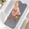 HSXL - Antislipmat - 100x40CM - Incl. Netspons - Antislip Douchemat / Badmat Grijs met Zuignappen – Mat voor in bad – Anti Slip Douche Cabine Mat – Mat voor in de Badkamer - Badkamer accessoires