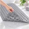 HSXL - Antislipmat - 100x40CM - Incl. Netspons - Antislip Douchemat / Badmat Grijs met Zuignappen – Mat voor in bad – Anti Slip Douche Cabine Mat – Mat voor in de Badkamer - Badkamer accessoires