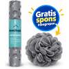 HSXL - Antislipmat - 100x40CM - Incl. Netspons - Antislip Douchemat / Badmat Grijs met Zuignappen – Mat voor in bad – Anti Slip Douche Cabine Mat – Mat voor in de Badkamer - Badkamer accessoires