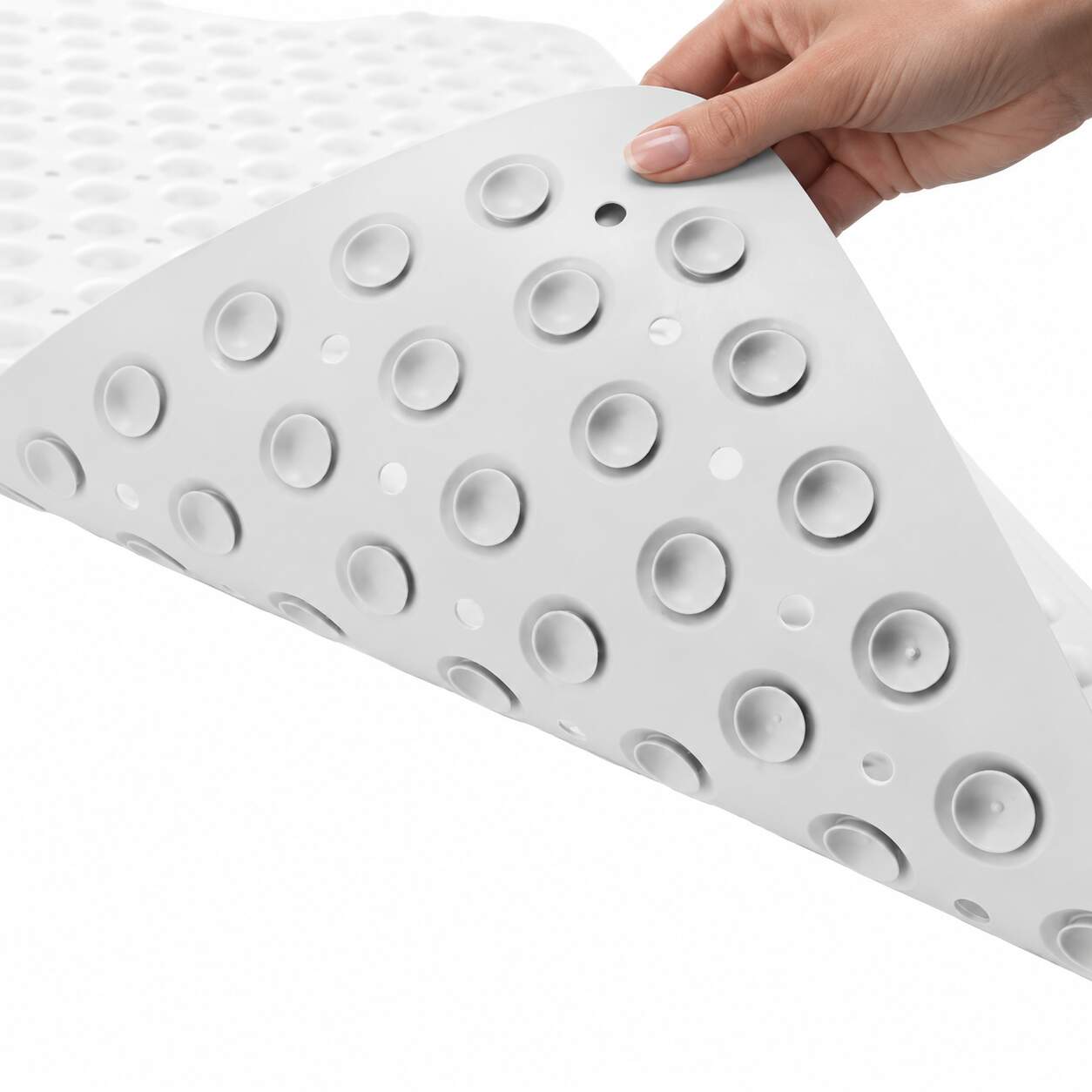 HSXL - Antislipmat - 100x40CM - Incl. Netspons - Antislip Douchemat / Badmat Wit met Zuignappen – Mat voor in bad – Anti Slip Douche Cabine Mat – Mat voor in de Badkamer - Badkamer accessoires