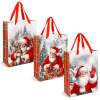 Kerstcadeautasje - fluweelachtig effect, kerstmanontwerp - 24 x 18 x 8 cm - 3 stijlen - 12 stuks per verpakking 12 Stuks [58869]