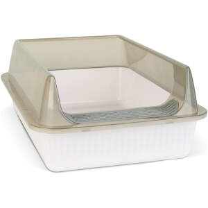 Kattenbak – 51 x 35 x 10 cm – wit, grijs 1 Stuks [60098]