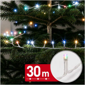 Slingerverlichting – 30 m – meerkleurig – 600 LED's – 220–240 V – 6 W – transparante kabel 1 Stuks [59769T]