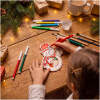 Kerstdecoratie - beschilderbaar houten fotolijstje - sneeuwpop - 13 cm - ophangbaar 1 Stuks [58863B]