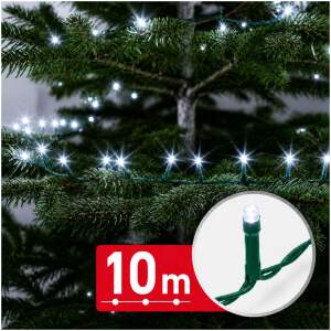 Slingerlampjes – 10 m – koel wit – 200 LED's – 100–240 V – 6 W – groene kabel 1 Stuks [59767C]