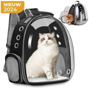 Capsule Honden of Katten Rugzak - Hondentas - Draagzak Hond - Honden Draagtas - Katten Rugzak - Reistas Kat - Tot 7kg - Grijs / Zwart
