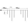 Gordijnverlichting – 15 m – warm wit – 600 LED – 100–240 V – 6 W – transparante kabel 1 Stuks [59770W]