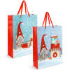 Kerstcadeautasje - kabouterontwerp met glitter - 31 x 42 x 12 cm - 2 stijlen - 12 stuks per verpakking 12 Stuks [58873]