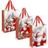 Kerstcadeautasje - fluweelachtig effect, kerstmanontwerp - 32 x 26 x 10 cm - 3 stijlen - 12 stuks per verpakking 12 Stuks [58870]