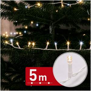Slingerlampjes - 5 m - 200 warmwitte & 50 koelwitte LED's - 100-240V - 6W - witte kabel 1 Stuks [59773]