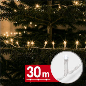 Slingerverlichting – 30 m – warm wit – 600 LED – 220–240 V – 6 W – transparante kabel 1 Stuks [59769WT]