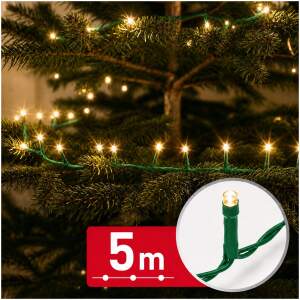 Slingerlampjes – 5 m – warm wit – 100 LED's – 100–240 V – 6 W – groene kabel 1 Stuks [59766W]