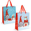Kerstcadeautasje - kabouterdesign met glitter - 26 x 32 x 13 cm - 2 stijlen - 12 stuks per verpakking 12 Stuks [58872]