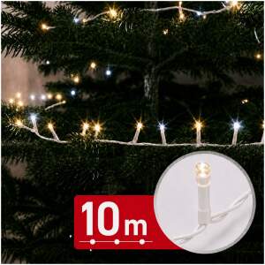 Slingerlampjes - 10 m - 400 warmwitte & 100 koelwitte LED's - 100-240V - 6W - witte kabel 1 Stuks [59774]