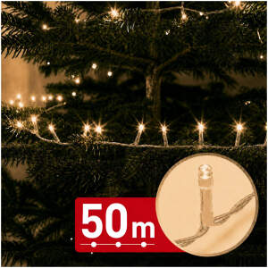 Slingerverlichting – 50 m – warm wit – 1000 LED – 220–240 V – 9 W – transparante kabel 1 Stuks [59771W]