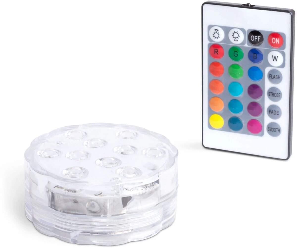 LED zwembadlamp RGB – IP68 – 13 kleuren – dompelbaar – met afstandsbediening – Ø7 cm – spa/jacuzzi/poolverlichting