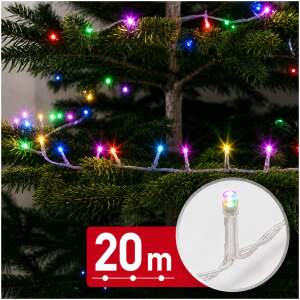 Slingerverlichting – 20 m – meerkleurig – 400 LED's – 100–240 V – 6 W – transparante kabel 1 Stuks [59768T]