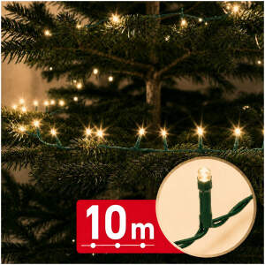 Slingerlampjes – 10 m – warm wit – 200 LED's – 100–240 V – 6 W – groene kabel 1 Stuks [59767W]