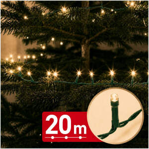 Slingerlampjes – 20 m – warm wit – 400 LED – 100–240 V – 6 W – groene kabel 1 Stuks [59768W]
