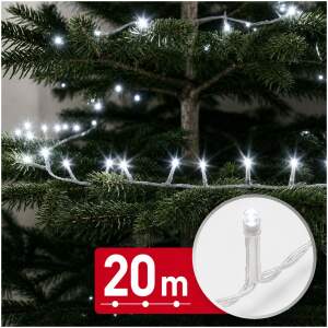 Slingerverlichting – 20 m – koel wit – 400 LED – 220–240 V – 6 W – transparante kabel 1 Stuks [59768CT]