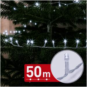 Slingerverlichting – 50 m – koel wit – 1000 LED's – 220–240 V – 9 W – transparante kabel 1 Stuks [59771C]