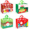 Kersttas - non-woven materiaal - 33 x 25 x 17 cm - 4 stijlen - 12 stuks per verpakking 12 Stuks [58865]