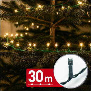 Slingerverlichting – 30 m – warm wit – 600 LED – 220–240 V – 6 W – groene kabel 1 Stuks [59769W]